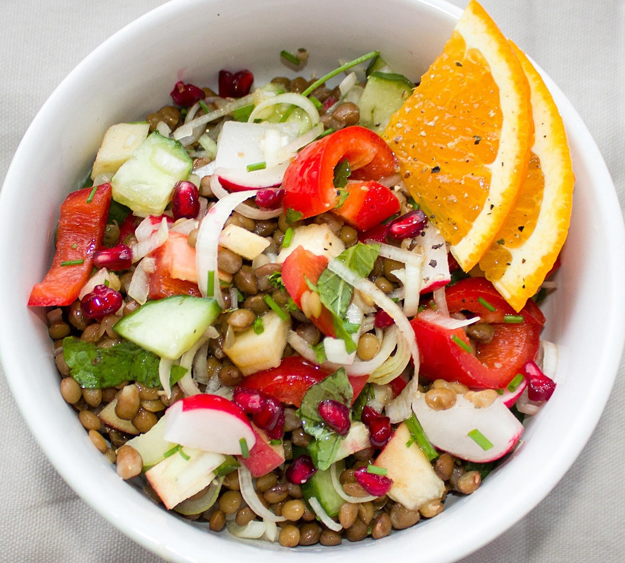 Que mettre dans une salade de lentilles ?