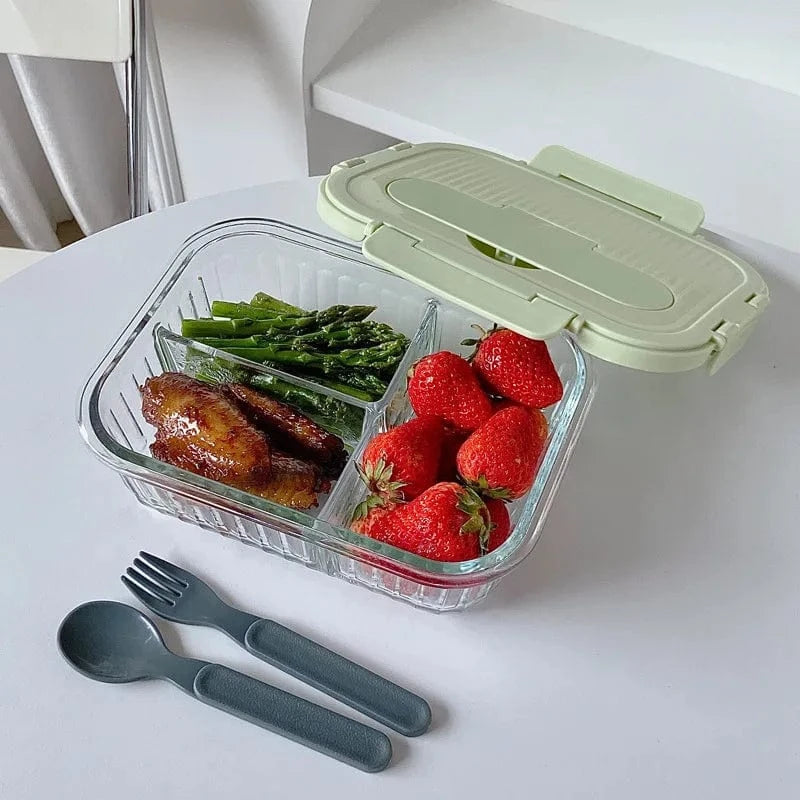 Lunch box verre avec couverts