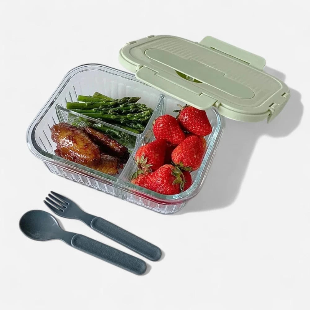 Lunch box verre avec couverts