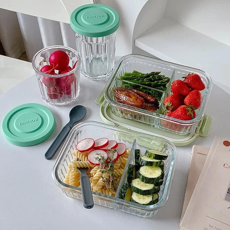 Lunch box verre avec couverts