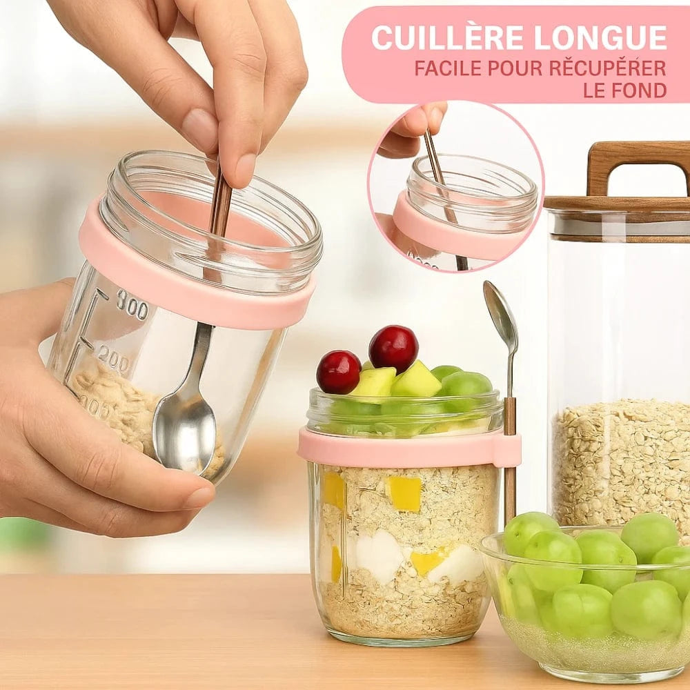 Lunch Box Bocal en Verre 300ml - Design Moderne et Fonctionnalité