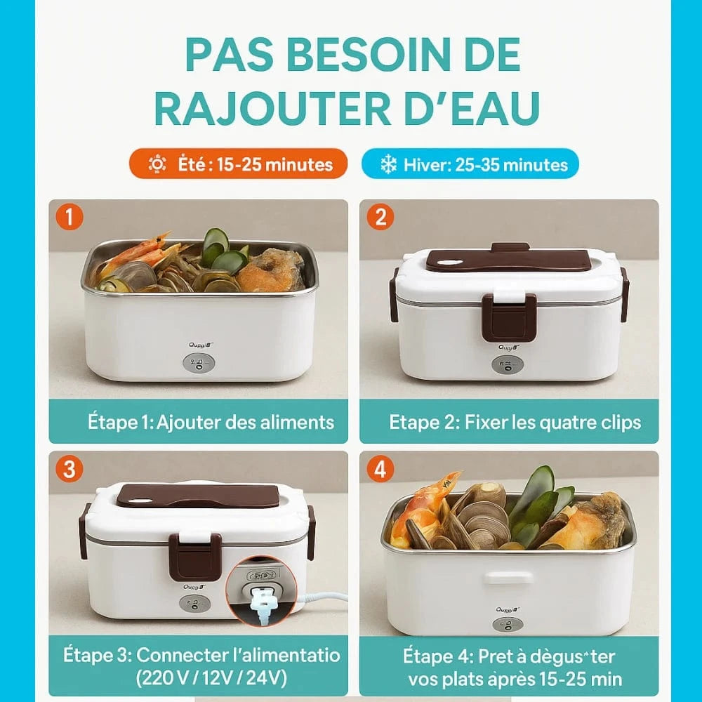 Lunch box chauffante 80W | Repas chauds en 15-25 min | La Lunch Box