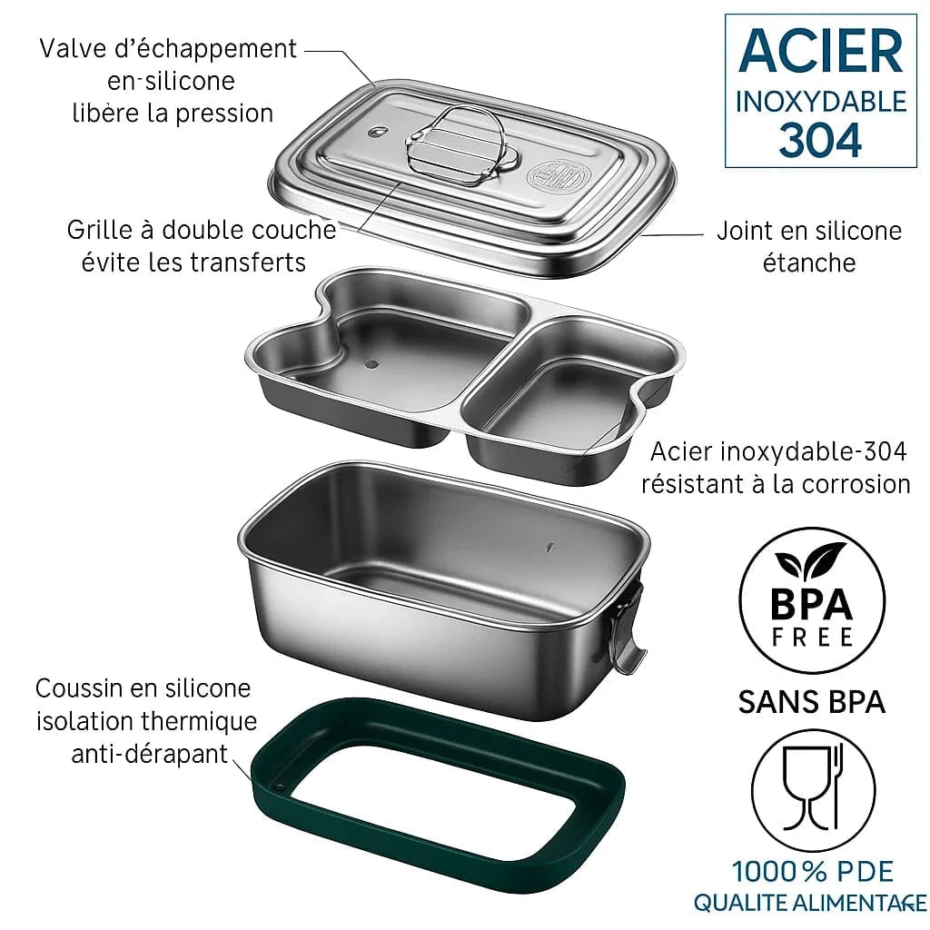 Lunch box en inox — La boîte à déjeuner robuste et écologique