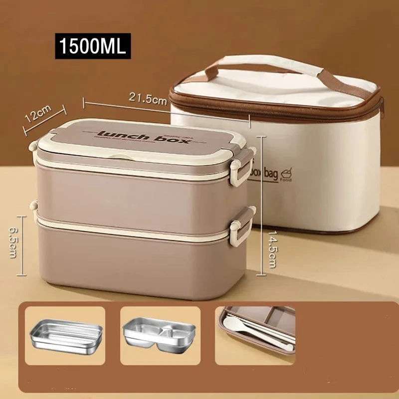 Lunch Box en Fibre de blé Rose Triple-compartiment Compatible Micro-ondes - Gadgets de Cuisine Lunch Box en Fibre de blé Rose Triple-compartiment Compatible Micro-ondes - Gadgets de Cuisine