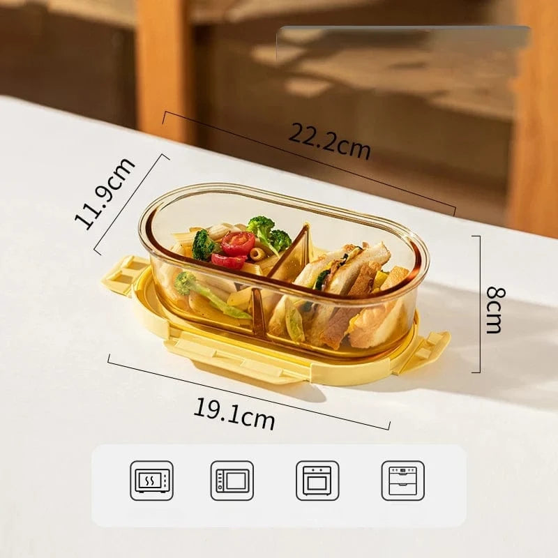 Lunch box verre 2 compartiments - Boîte à lunch à ne pas manquer