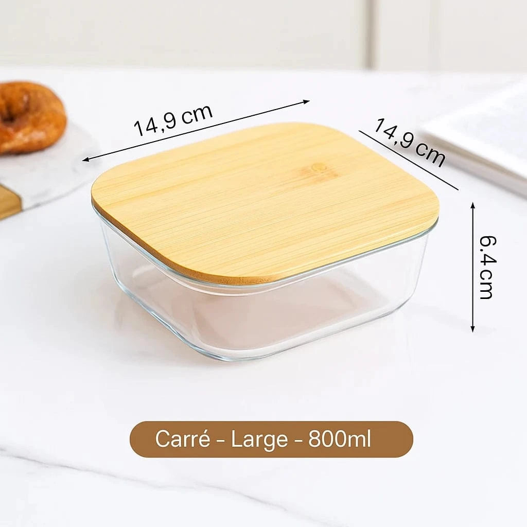 Lunch box verre bambou - Boîte à bento élégante et pratique