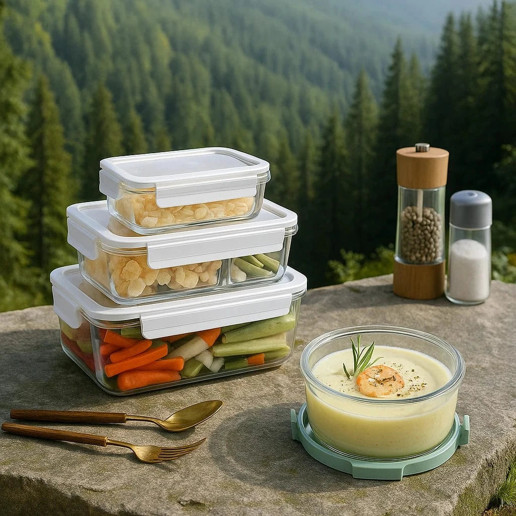 Lunch Box Verre Borosilicate | Hermétique & Micro-ondable