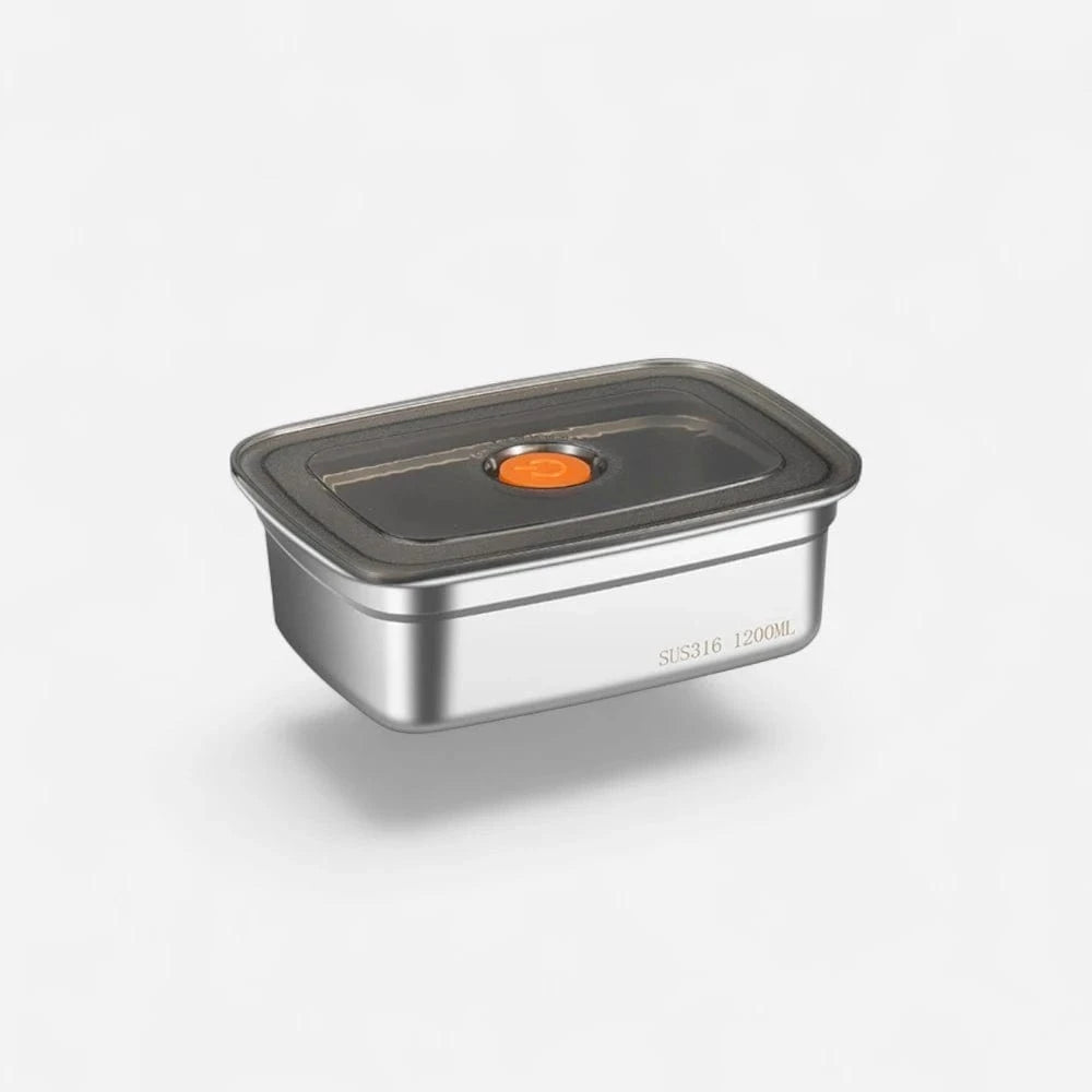 Lunch box vintage — Boîte à déjeuner rétro en acier inoxydable