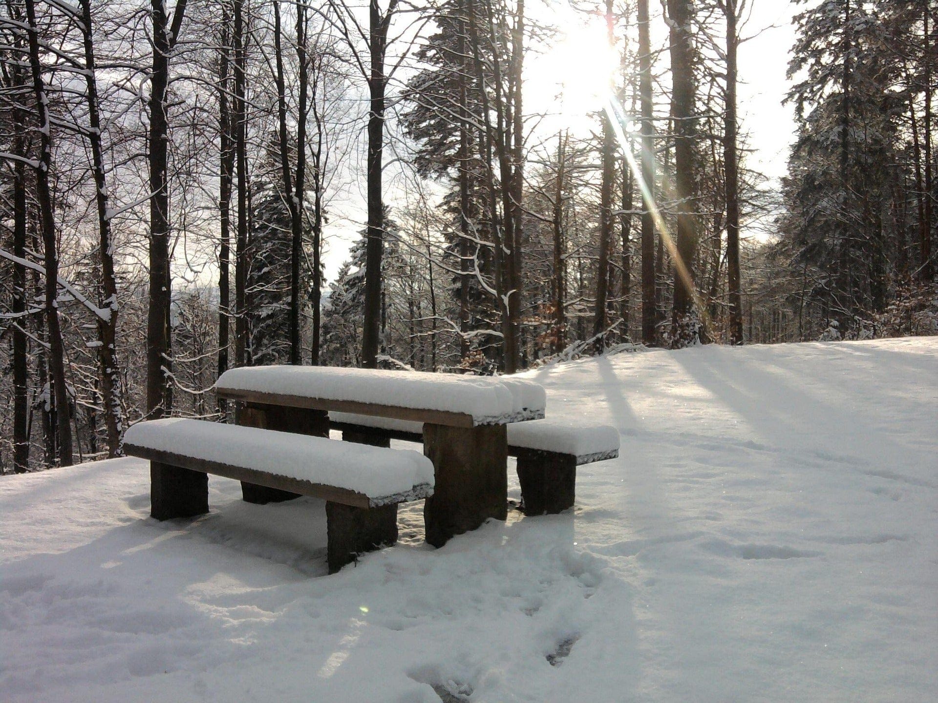 Pause repas en extérieur en hiver